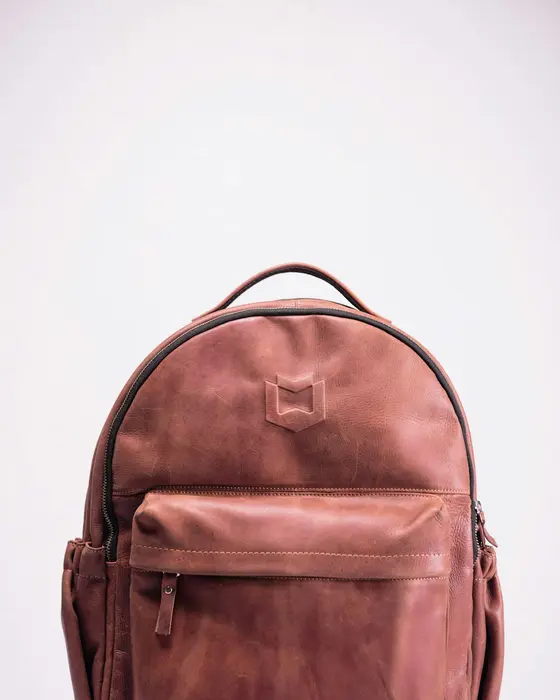 Vega Active Leather Roll-Top Backpack